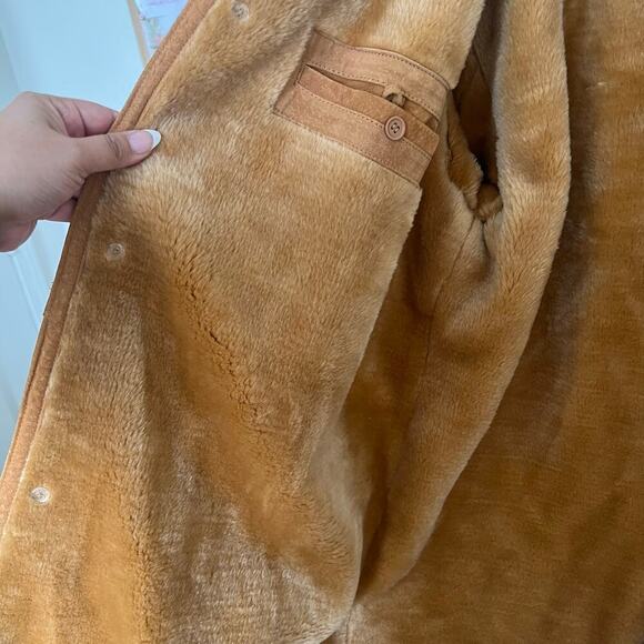 Joseph Barry Men's Vintage Suede Shearling Lined Chore Jacket Tan Size 2XL - Picture 7 of 13